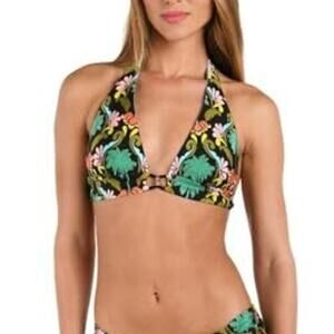Sunshine 79 Women's Over the Shoulder Thick Strap Swim Top Multi//Palm Size 6
